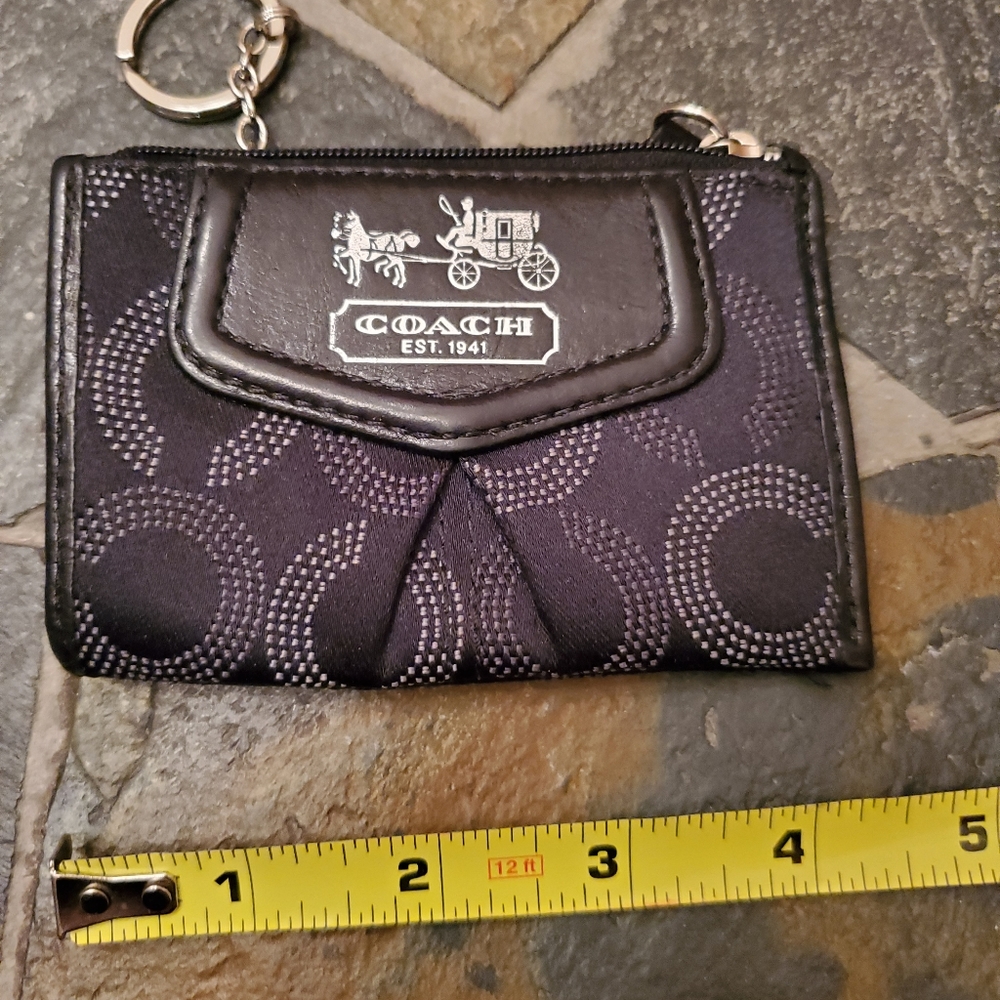 Coach Black key ring/coin purse